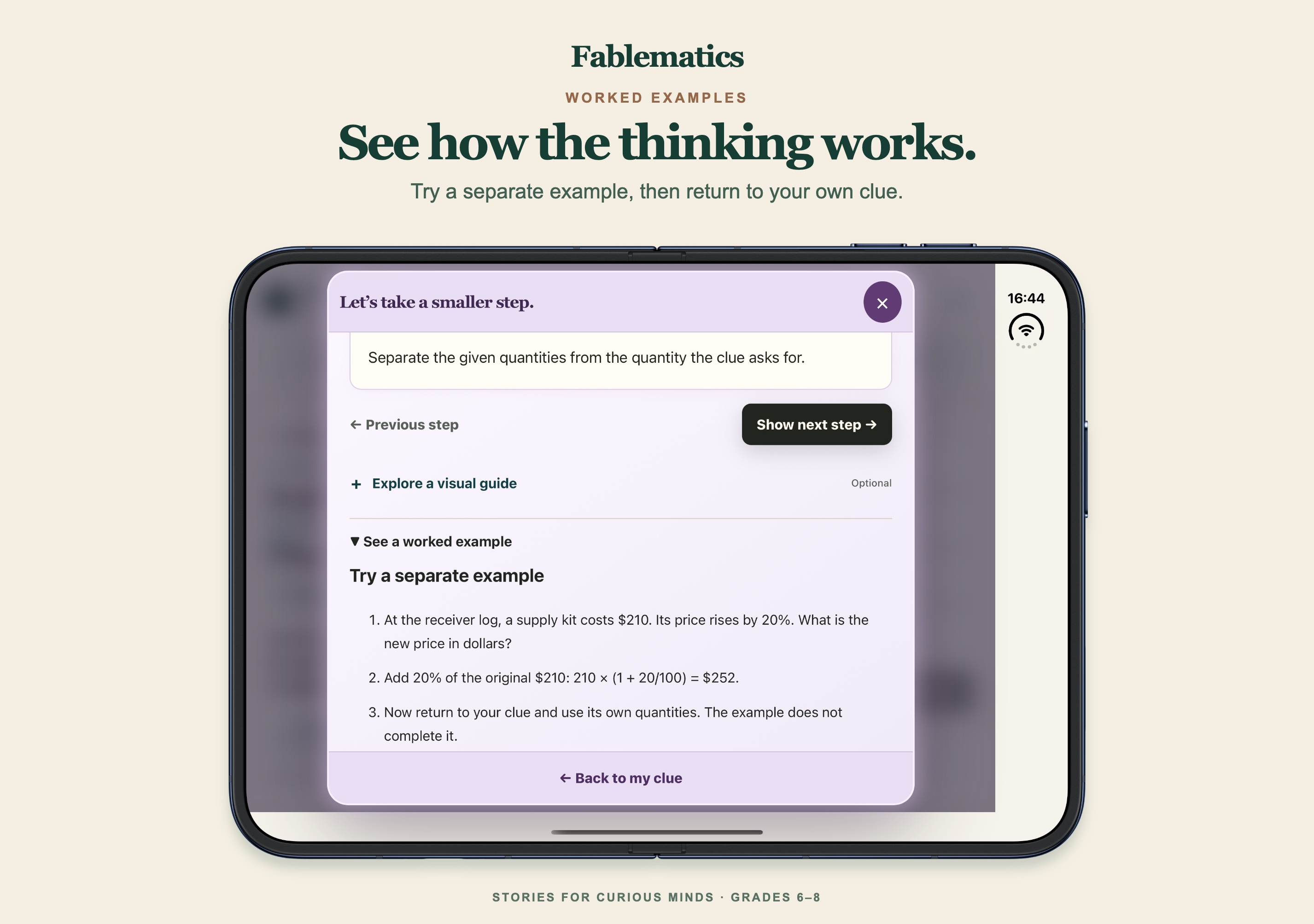 An expanded worked example on a fully opened landscape iPhone Duo.